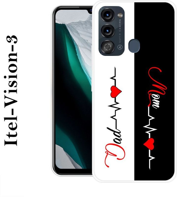JATLAND Back Cover for Itel Vision 3  (Black, White, Silicon)