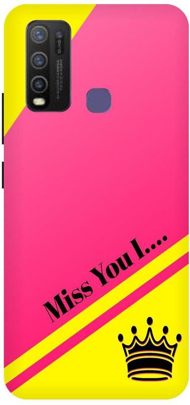 Bluvver Back Cover for Vivo Y50,Vivo1935, Printed Miss you I Letter Back Cover  (Multicolor, Hard Case, Pack of: 1)