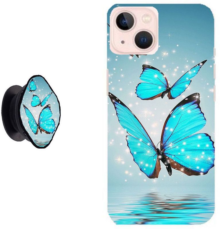 Hello Case Back Cover for Apple iPhone 13  (Blue, Cases with Holder, Pack of: 2)