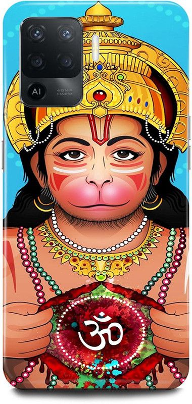 JUGGA Back Cover for Oppo A94, CPH2203, HANUMAN, JI, MARUTI, BAJRANG, BALI, BALAJI, JAI SHREE RAM  (Gold, Hard Case, Pack of: 1)