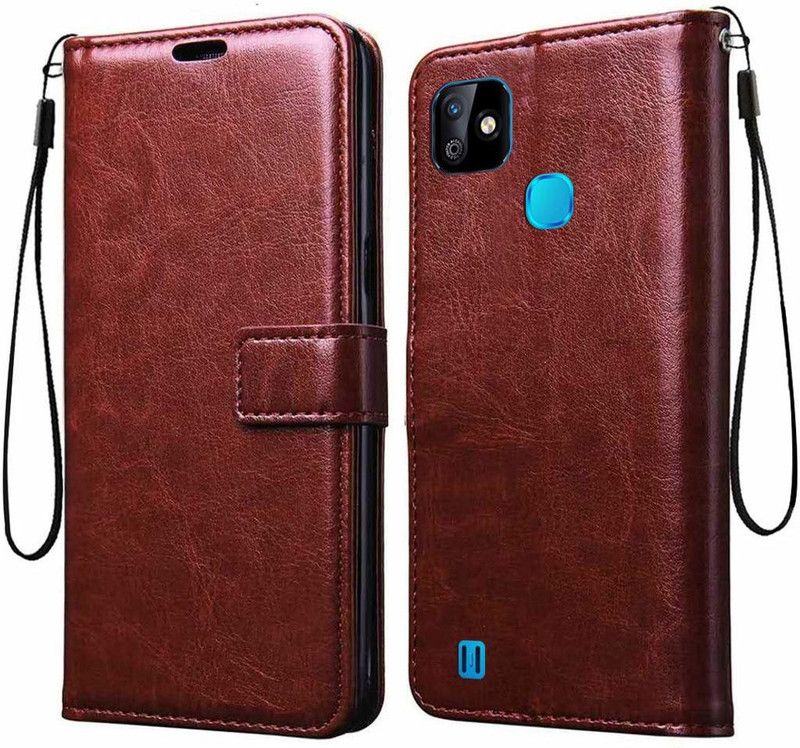 Slugabed Flip Cover for Infinix Smart HD 2021  (Brown, Cases with Holder, Pack of: 1)