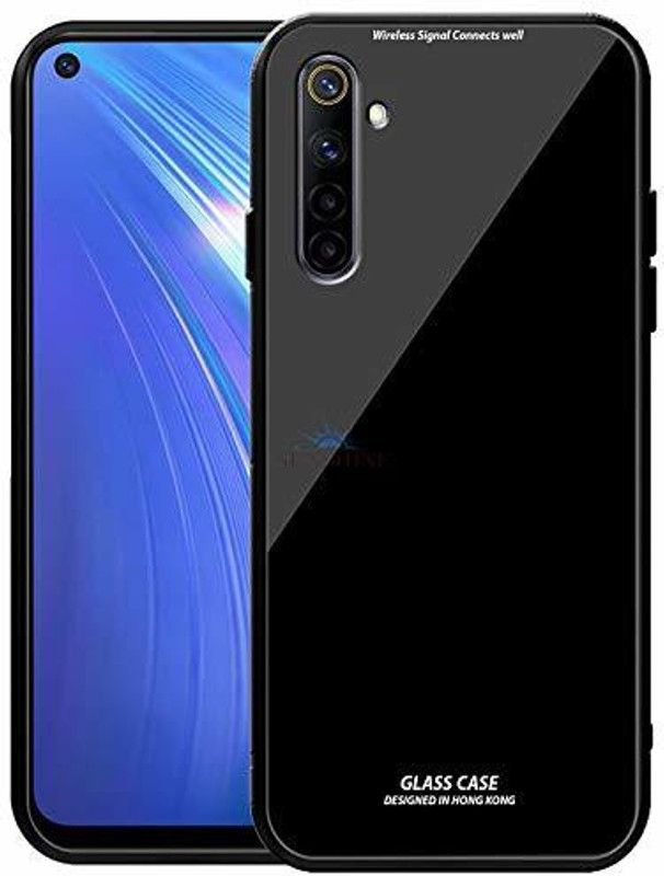 Yebhi Online Back Cover for Realme 6i |Premium Quality Glass| Stunning Look| Slim Fit  (Black, Grip Case, Pack of: 1)