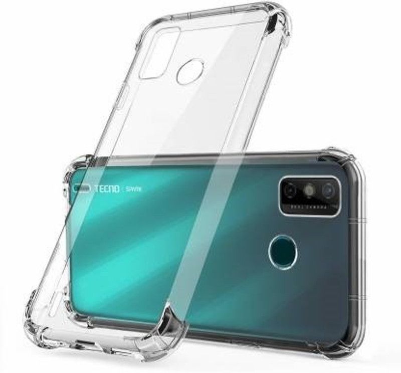 NIMMIKA ENTERPRISES Bumper Case for tecno spark go 2020/spark 6 go bumper back cover  (Transparent, Shock Proof, Silicon, Pack of: 1)