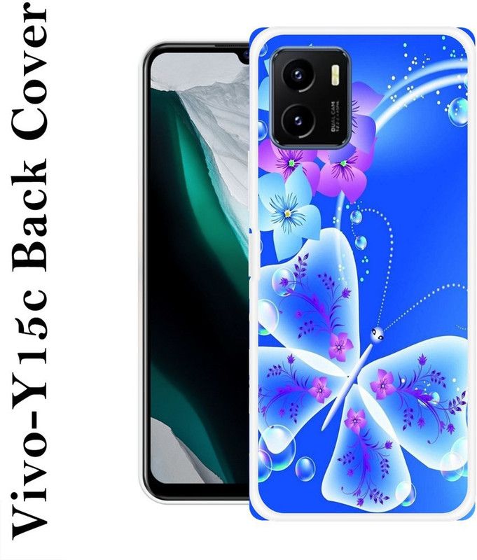 SIMAWAT Back Cover for Vivo Y15c  (Blue, Grip Case, Silicon, Pack of: 1)