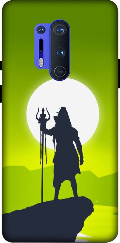 NDCOM Back Cover for ONEPLUS 8 PRO Lord Shiva Shadow Printed  (Green, Hard Case, Pack of: 1)