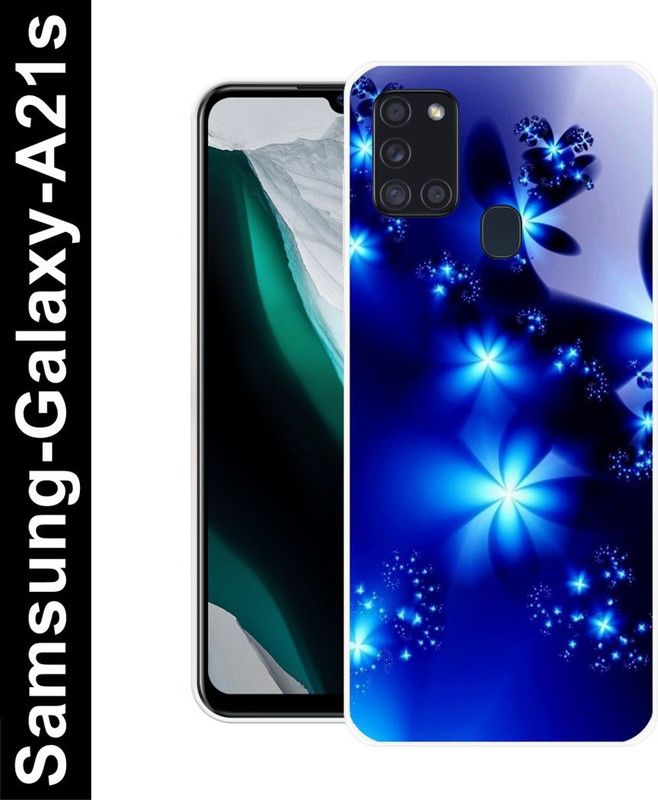 RJ14 (Online) Back Cover for Samsung Galaxy A21s  (Blue, Grip Case, Silicon, Pack of: 1)