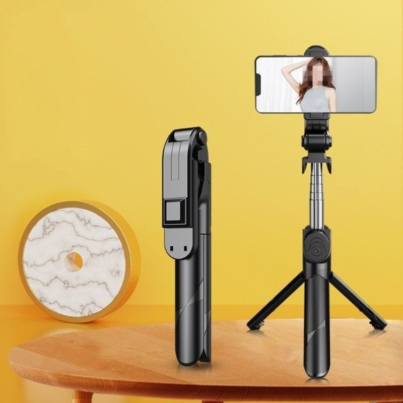 Dekoq Mini Portable Selfie Stick with Tripod Stand Bluetooth Selfie Stick  (Black, Remote Included)