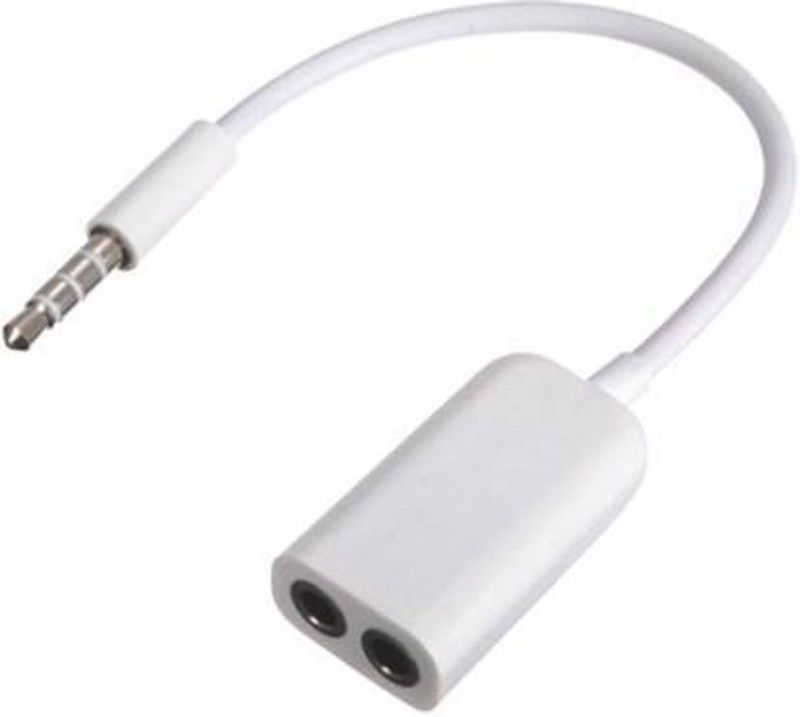 EFTCOME Stereo Audio Cable 0.1 m Audio Male to 2 X Female Earphone Splitter Cable Adapter 110 m AUX Cable (Compatible with Mobile, White, One 0.1 m Stereo  (Compatible with ALL Smartphones, Mobile, Tablet, White, One Cable)