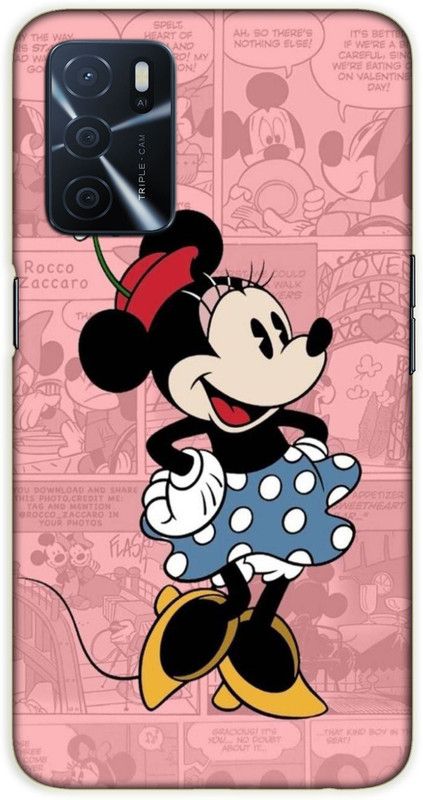 iprinto Back Cover for Oppo A53s 5G, Oppo A16 mickey mouse Back Cover  (Pink, Hard Case, Pack of: 1)
