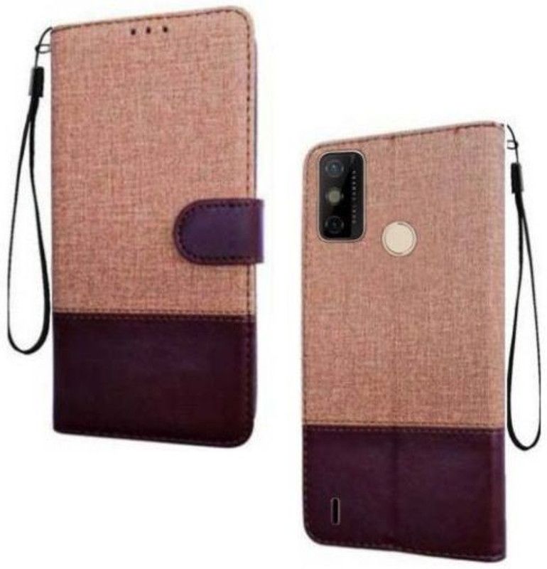 YuniKase Flip Cover for Tecno Spark Go 2020  (Brown, Dual Protection)