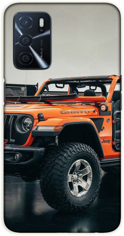 iprinto Back Cover for Oppo A53s 5G, Oppo A16 Gravity Jeep Back Cover  (Orange, Hard Case, Pack of: 1)