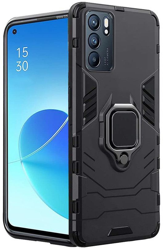 NewSelect Back Cover for Oppo Reno 6 5G, Oppo Reno 6  (Black, Shock Proof, Pack of: 1)