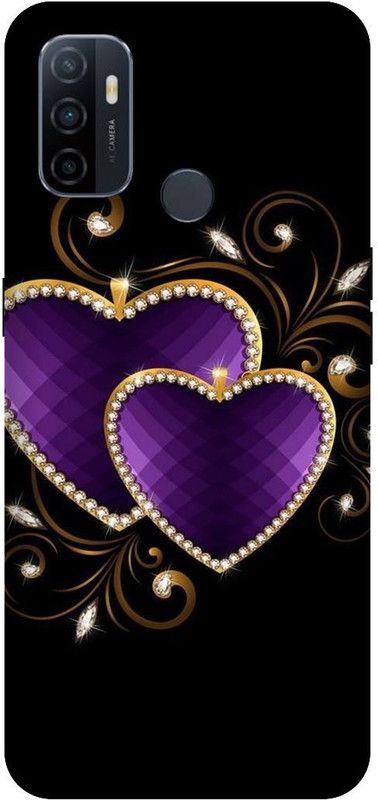 UMPRINT Back Cover for Oppo A33/Oppo CPH2137 Love Heart Diamond Printed Back Cover  (Multicolor, Hard Case, Pack of: 1)