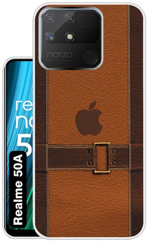 Case Club Back Cover for realme narzo 50a  (Brown, Grip Case, Silicon, Pack of: 1)