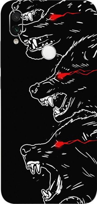 LAMHA Redmi Note 7S, redmi note 7s Mobile Skin  (Ultra Super Angry Wolf Skin With High Matte Finish., Mobile Skin (Back+Side+Camera))