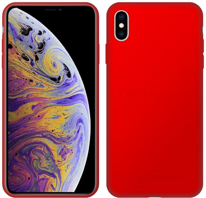 CASE CREATION Back Cover for Apple iPhone XS 2019 Solid Colorful Premium Feel Matte Finish  (Red, Shock Proof, Silicon, Pack of: 1)