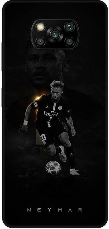 UMPRINT Back Cover for Poco X3/MZB9965IN Neymar Football Player Saint Germain Printed Back Cover  (Multicolor, Hard Case, Pack of: 1)