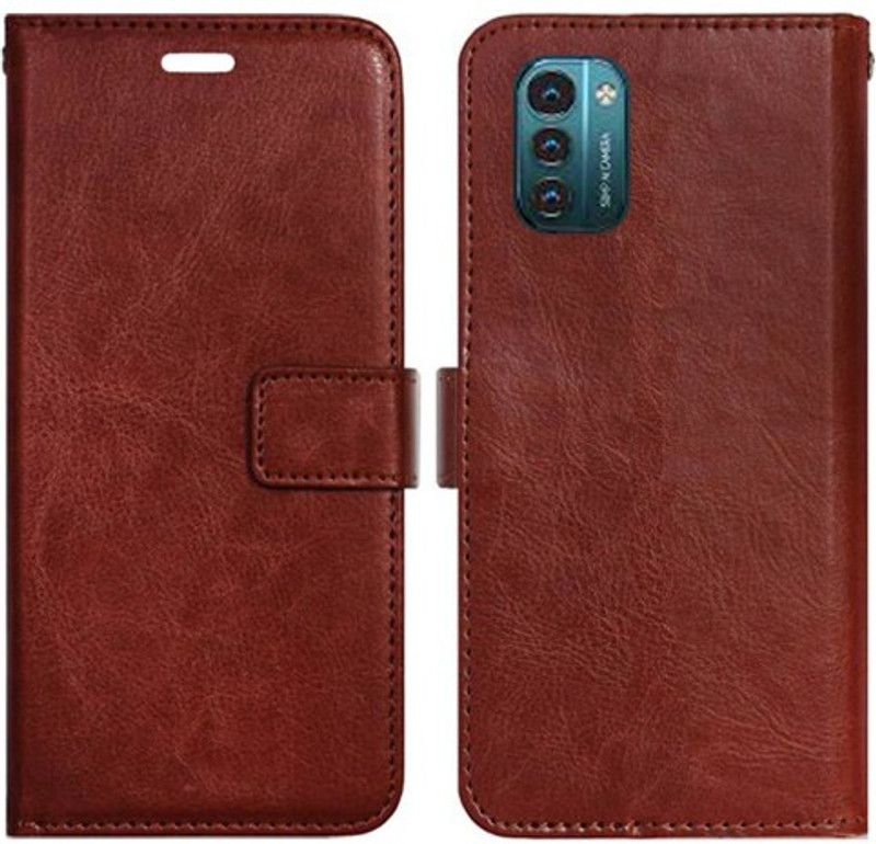 Realgo Flip Cover for Nokia G21  (Brown, Pack of: 1)