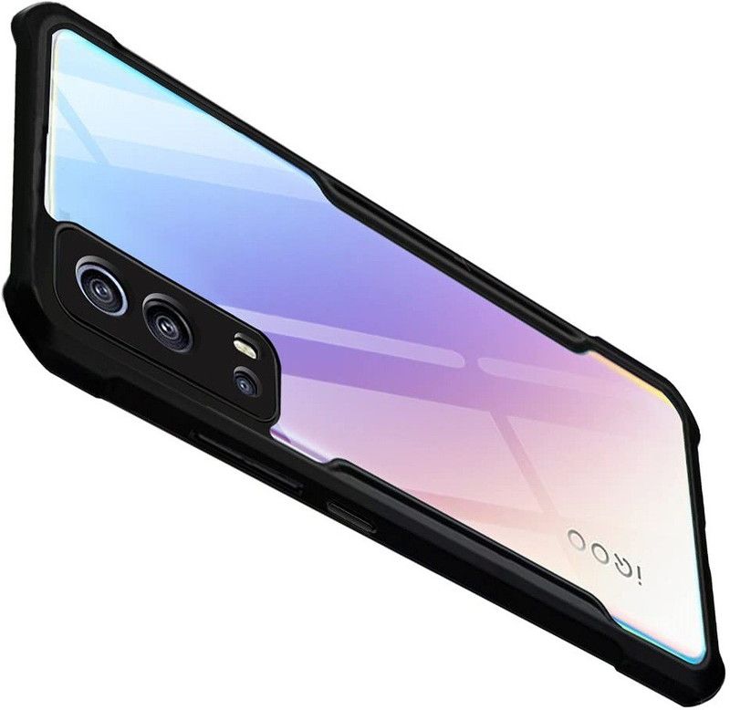 kursa hub Front & Back Case for IQOO Z3 5G  (Black, Transparent, Shock Proof, Pack of: 1)