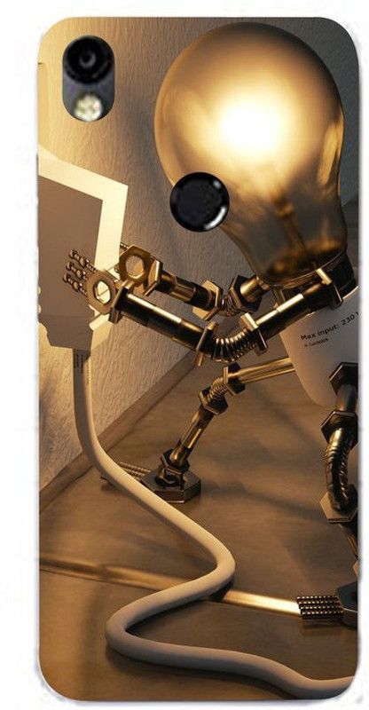 Golden Mask Back Cover for Sky Hawk Back Cover For Tecno Camon In3 Bulb and Switch  (Multicolor, Waterproof, Silicon, Pack of: 1)
