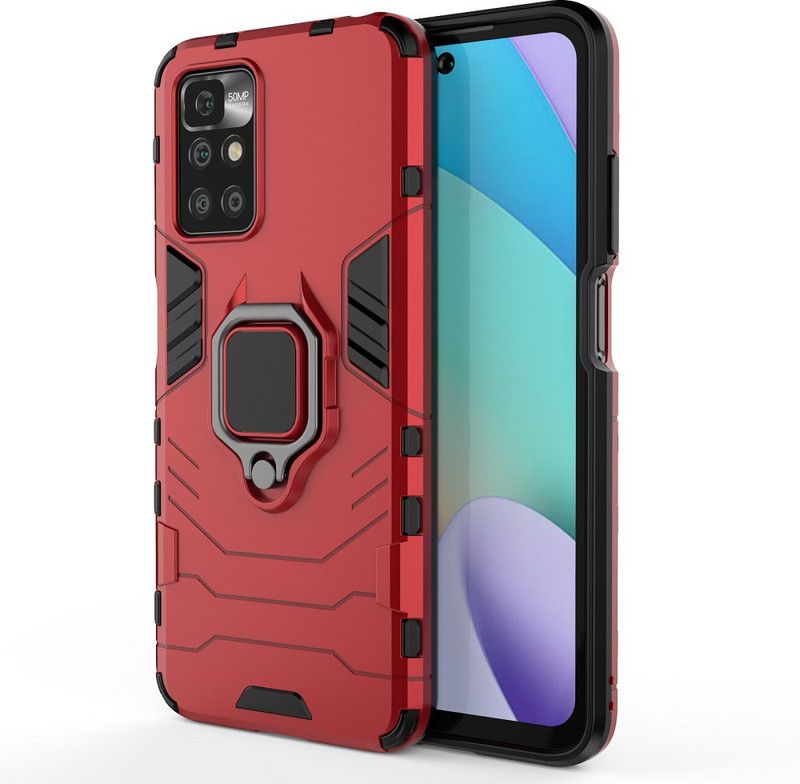 Vkmei Book Cover for Redmi 10, Redmi 10 Prime  (Red, Shock Proof, Pack of: 1)