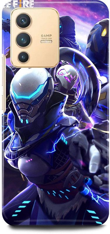 play fast Back Cover for Vivo V23 Pro 5G, V2132 GERENA, FREEFIRE, GUEGO, GUN, METAL  (Purple, Hard Case, Pack of: 1)