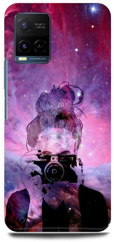 play fast Back Cover for Vivo Y21E CUTE, LOVELY, GIRL, SELFIE, GIRL  (Purple, Hard Case, Pack of: 1)