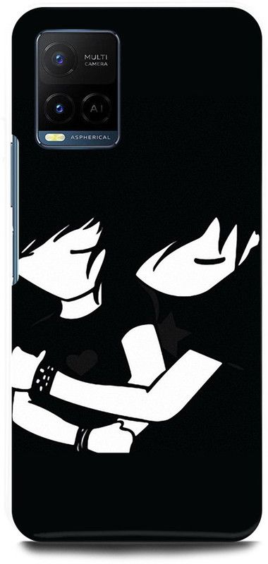 JUGGA Back Cover for Vivo Y21A, V2149, COUPLE, LOVE, HUGG, BLACK, SHADE  (Black, Hard Case, Pack of: 1)