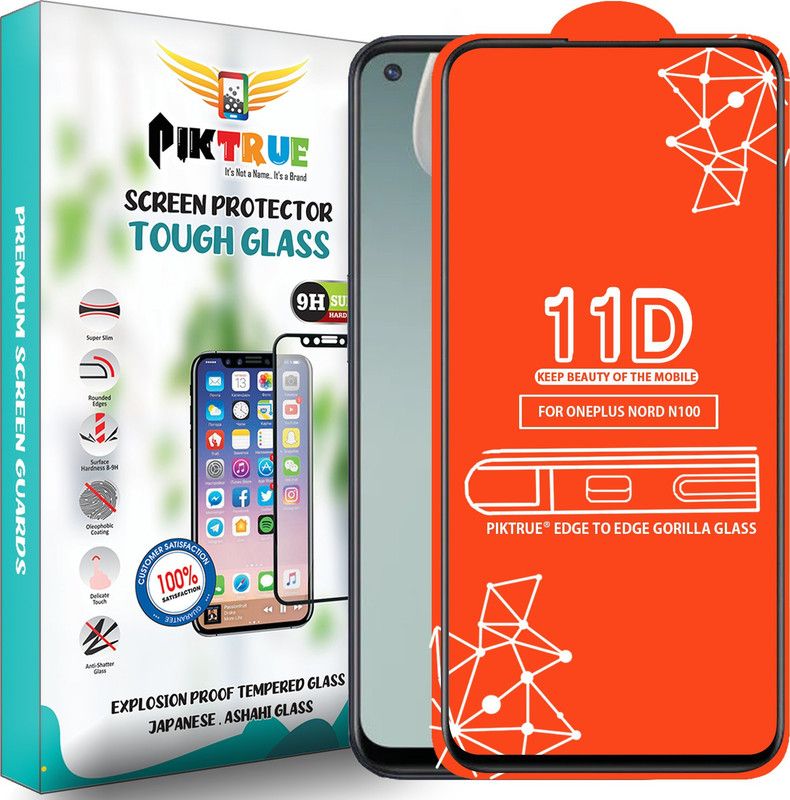 PikTrue Edge To Edge Tempered Glass for Oneplus Nord N100  (Pack of 1)