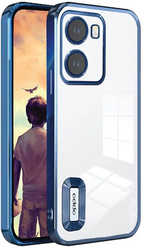 Aarnu Back Cover for Oppo A77  (Blue, Ring Case, Pack of: 1)