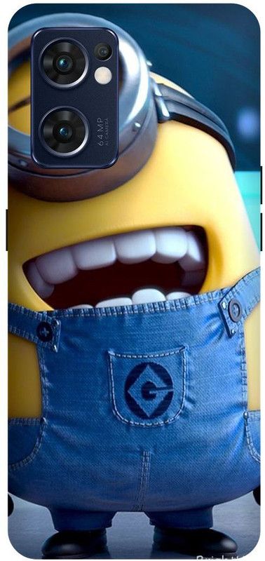JUGGA Back Cover for OPPO Reno7 5G, YELLOW, MINIONS, CARTOON, FUNNY  (Yellow, Hard Case, Pack of: 1)
