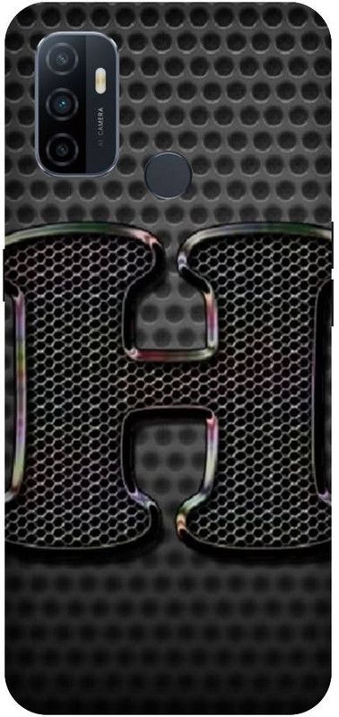 PHONE WALEY.COM Back Cover for OPPO A33 (4G) , CPH2137 ,H letter,H name, H word , Printed Back Cover  (Black, Hard Case, Pack of: 1)