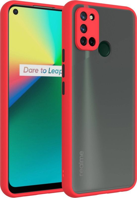 AOnes Back Cover for Realme 7I / C17  (Red, Cases with Holder, Pack of: 1)