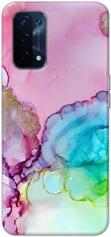 NDCOM Back Cover for Oppo A74 5G Colors Marble Printed  (Multicolor, Hard Case)