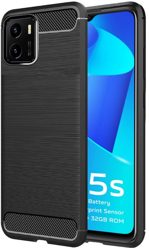 BOZTI Back Cover for vivo Y15s  (Black, Flexible, Pack of: 1)