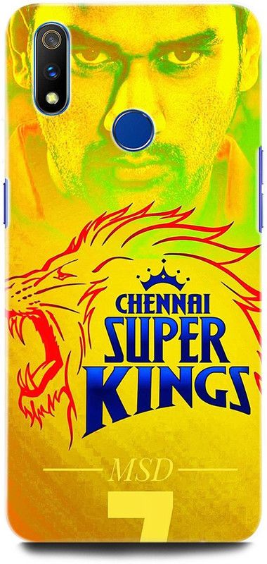 ORBIQE Back Cover for Realme 3 Pro RMX1851 MS DHONI 7, MAHENDRA SINGH DHONI, DHONI, CRICKET, JERSEY  (Multicolor, Hard Case, Pack of: 1)