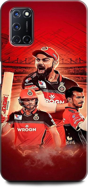 INDICRAFT Back Cover for OPPO A52, CPH2061 VIRAT KOHLI, CHAHAL, ROYAL CHALLENGERS BANGLORE  (Multicolor, Shock Proof, Pack of: 1)