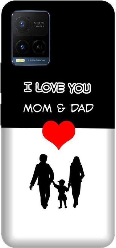 BYXIS Back Cover for Vivo Y21 Mom Dad, I love you mom dad, Mom Dad love, dad, mom, parents  (Multicolor, Shock Proof, Pack of: 1)