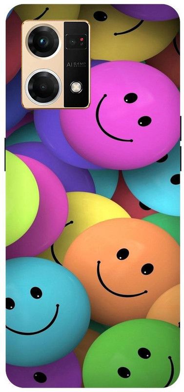 COVERJET Back Cover for OPPO F21 PRO- CPH2363-FUNNY- CARTOON- EMOJIS- SPUNJ- SMILEY  (Multicolor, Hard Case, Pack of: 1)