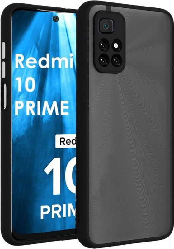 Mobtech Back Cover for Mi Redmi 10 Prime, Redmi 10 Prime, Mi 10 Prime, Matte Finish Smoke Cover  (Black, Hard Case, Pack of: 1)