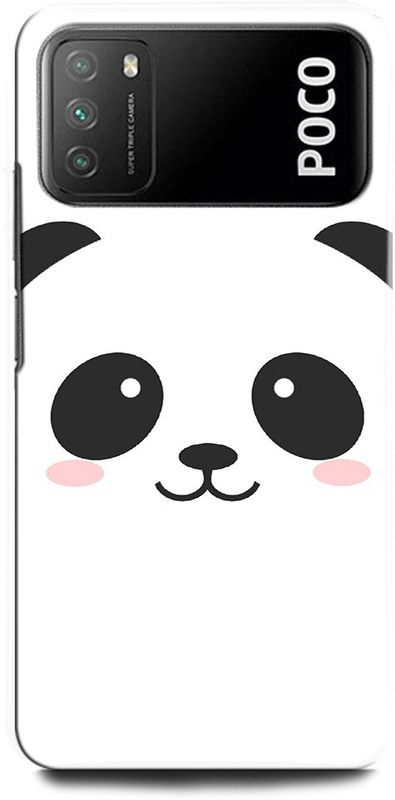 ORBIQE Back Cover for POCO M3 MZB082QIN PANDA, LOVE, BEAR, AMOR, EYES  (Multicolor, Hard Case, Pack of: 1)