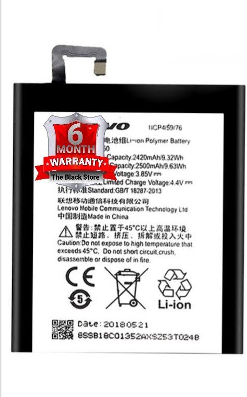 The Black Store Mobile Battery For Lenovo Vibe S1 6 Months Replacement Warranty