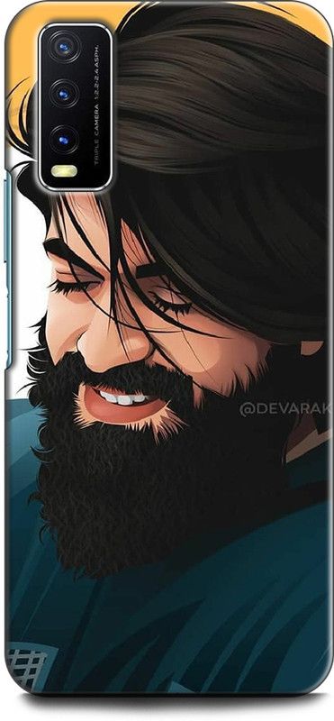 Dronk Back Cover for Vivo Y20A, V2101 KGF, ROCKY BHAI, YASH, NAVEEN KUMAR GOWDA, SOUTH STAR  (Multicolor, Dual Protection, Pack of: 1)