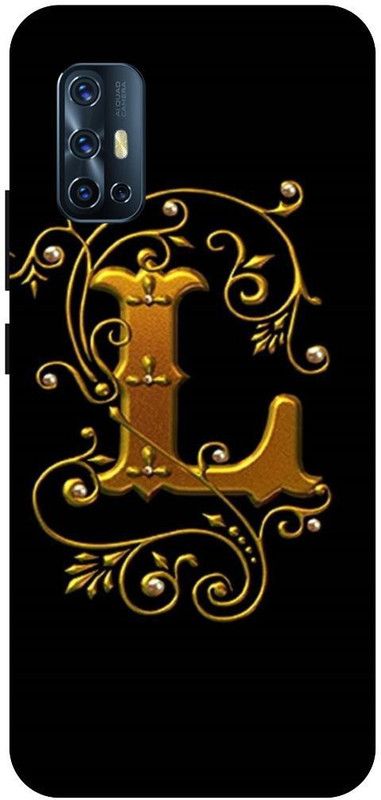THE NARAYANA COLLECTIONS Back Cover for VIVO V17- 1919-L,ALPHABET,GOLDEN,NAME,LATTER  (Multicolor, Hard Case, Pack of: 1)