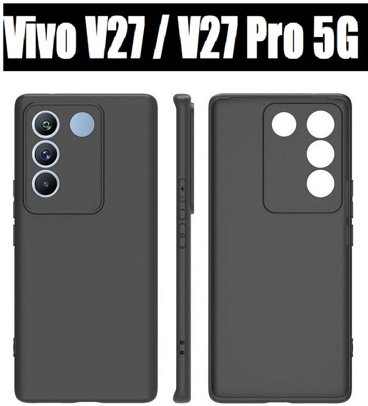 O2MG Back Cover for Vivo V27 5G, Vivo V27 Pro 5G, Vivo V27, Vivo V27 Pro  (Black, Shock Proof, Pack of: 1)