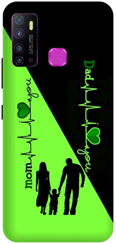 VS PRINT LINK Back Cover for Infinix Hot 9 , X655D ,love mom ded, Mom and Dad Printed Back Cover  (Green, Hard Case, Pack of: 1)