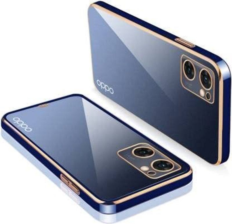 ClickAway Back Cover for Realme Narzo 50 5G |Electroplated Square Platting Chrome Case  (Blue, Grip Case, Pack of: 1)