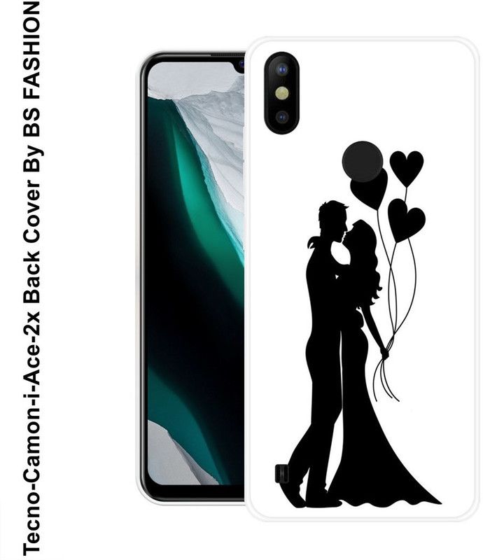 BSRAJ Back Cover for Tecno Camon i Ace 2x  (Black, White, Flexible, Silicon)