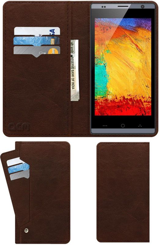 ACM Flip Cover for Hitech Air A7  (Brown, Cases with Holder, Pack of: 1)
