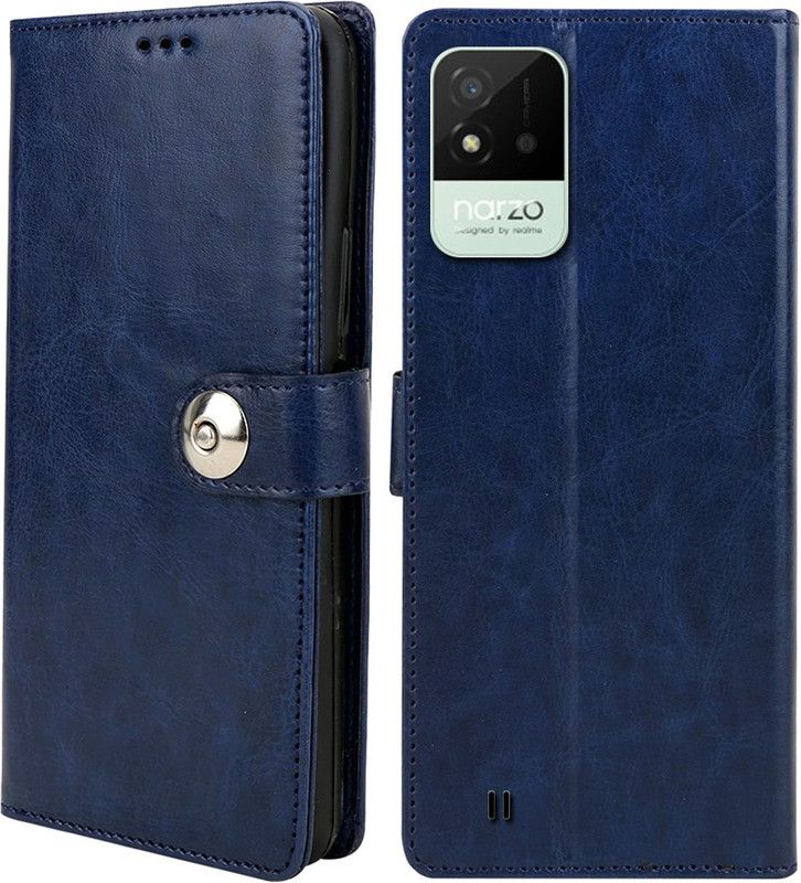 Winkel Flip Cover for Realme Narzo 50i  (Blue, Cases with Holder, Pack of: 1)